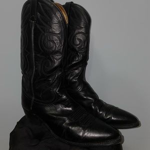 VINTAGE Men’s ACME Black Cowboy Boots RE-SOLED